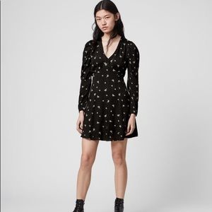All Saints Embroidered Floral Long Dress
